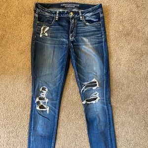 American Eagle Distressed Patch Jeans